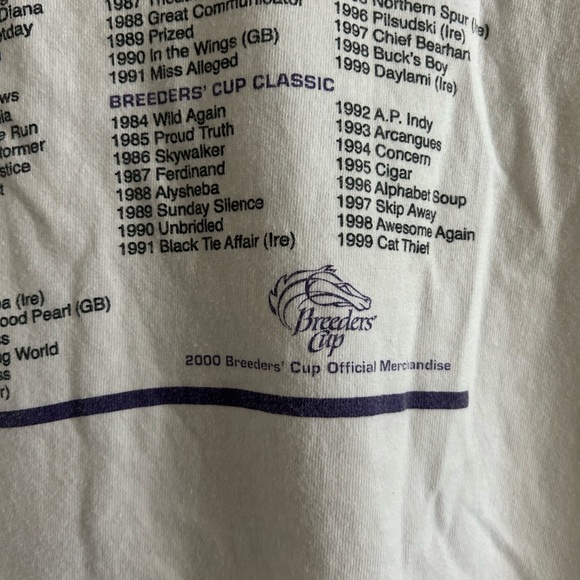 Vintage 2000 Churchill Downs Breeders Cup Champions Horse Racing White Tee Sz XL - Picture 7 of 8